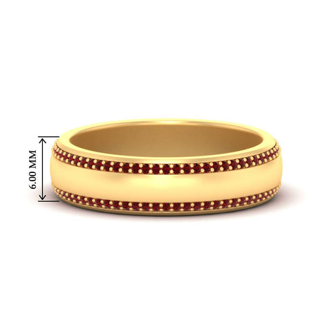 Beveled Edge Matte Eternity Mens Engagement Ring