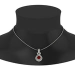 Load image into Gallery viewer, round-ruby-solitaire-infinity-knot-pendant-in-white-gold
