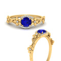 Thumbnail 25 - round-sapphire-and-diamond-flower-engagement-ring-in-FD10057RORGSABLANGLE3-NL-YG-GS