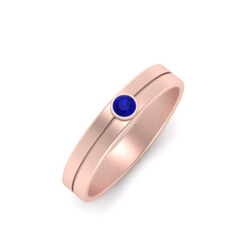 Round Inlay High Polish Mens Engagement Ring