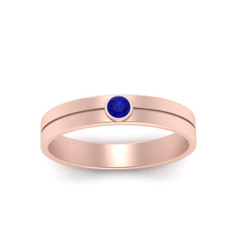 Round Inlay High Polish Mens Engagement Ring
