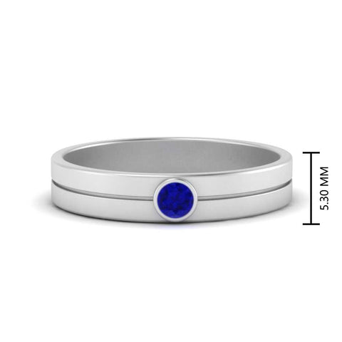 Round Inlay High Polish Mens Engagement Ring