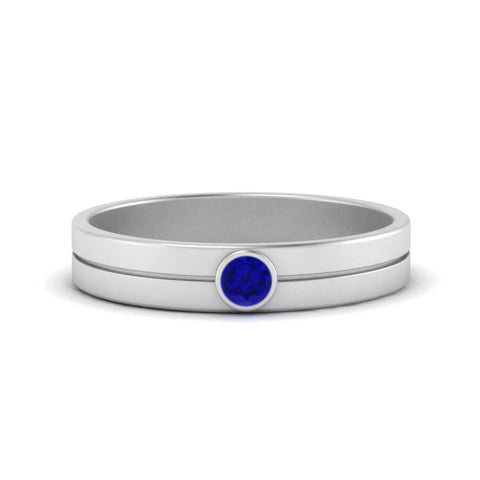 Round Inlay High Polish Mens Engagement Ring