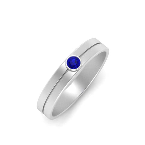 Round Inlay High Polish Mens Engagement Ring