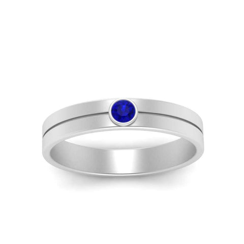 Round Inlay High Polish Mens Engagement Ring