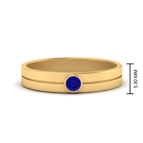 Round Inlay High Polish Mens Engagement Ring