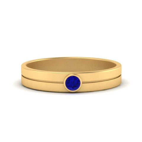 Round Inlay High Polish Mens Engagement Ring
