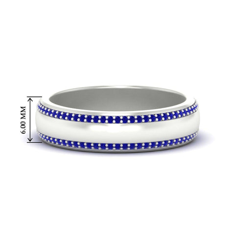Beveled Edge Matte Eternity Mens Engagement Ring