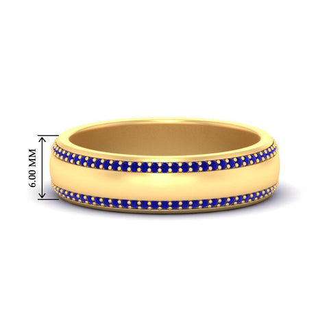 Beveled Edge Matte Eternity Mens Engagement Ring
