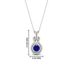 Load image into Gallery viewer, round-sapphire-solitaire-infinity-knot-pendant-in-white-gold
