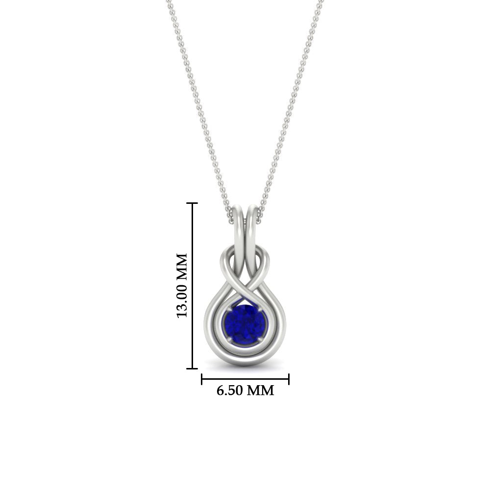 round-sapphire-solitaire-infinity-knot-pendant-in-white-gold