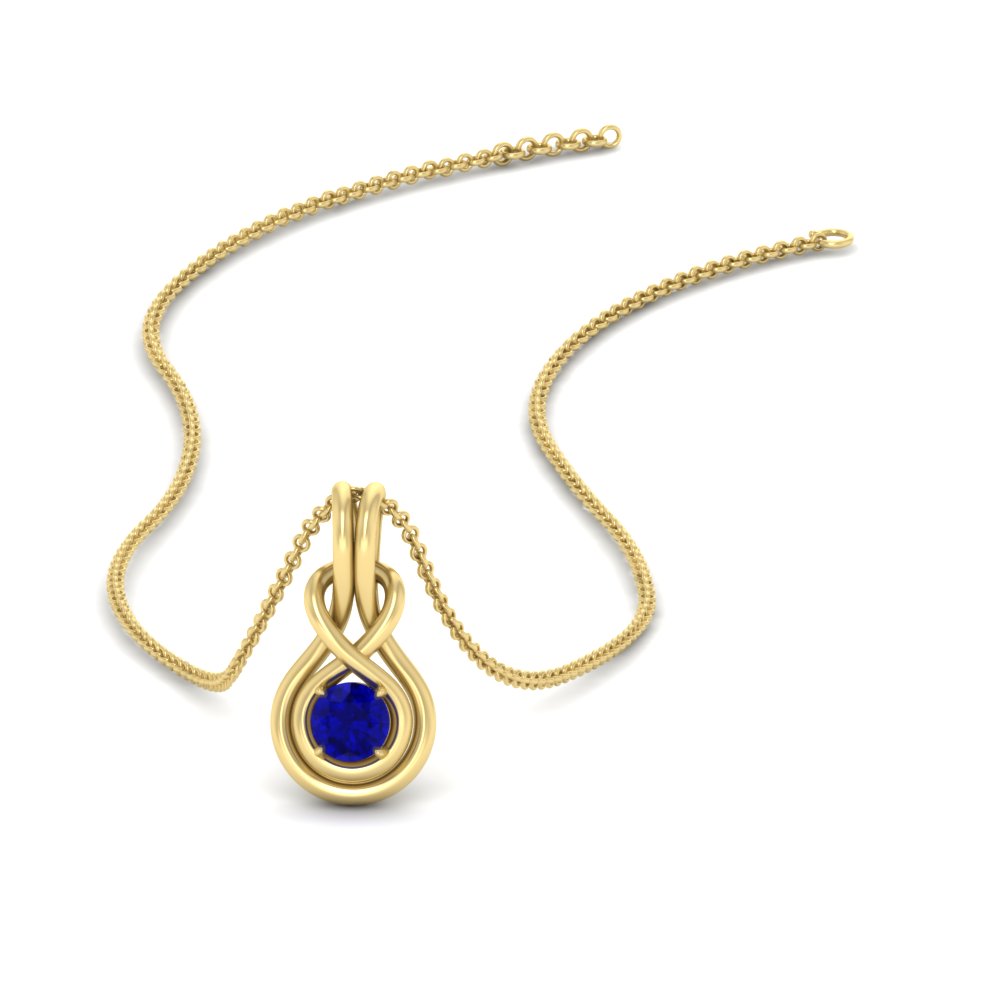 round-sapphire-solitaire-infinity-knot-pendant-in-yellow-gold