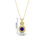 Load image into Gallery viewer, round-sapphire-solitaire-infinity-knot-pendant-in-yellow-gold
