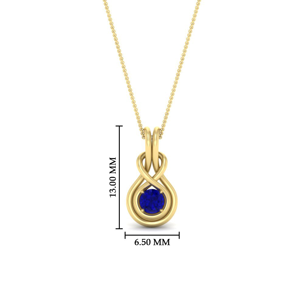 round-sapphire-solitaire-infinity-knot-pendant-in-yellow-gold