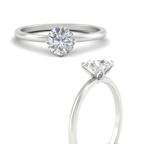Tulip Round Solitaire Engagement Ring