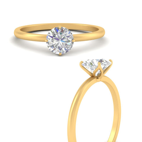 Tulip Round Solitaire Engagement Ring