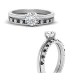 Load image into Gallery viewer, round-solitaire-engagement-ring-with-black-diamond-band-in-FD9334ROGBLACKANGLE3-NL-WG-B1
