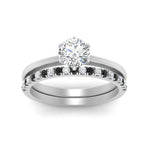 Load image into Gallery viewer, round-solitaire-engagement-ring-with-black-diamond-band-in-FD9334ROGBLACKANGLE3-NL-WG-B1
