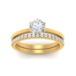 Load image into Gallery viewer, round-solitaire-engagement-ring-with-diamond-band-in-FD9334ROANGLE3-NL-YG-B1
