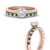 Load image into Gallery viewer, round-solitaire-engagement-ring-with-emerald-band-in-FD9334ROGEMGRANGLE3-NL-RG-B1