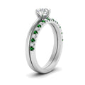 Thumbnail 52 - round-solitaire-engagement-ring-with-emerald-band-in-FD9334ROGEMGRANGLE3-NL-WG-B1