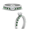 Load image into Gallery viewer, round-solitaire-engagement-ring-with-emerald-band-in-FD9334ROGEMGRANGLE3-NL-WG-B1