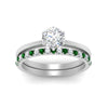 Load image into Gallery viewer, round-solitaire-engagement-ring-with-emerald-band-in-FD9334ROGEMGRANGLE3-NL-WG-B1