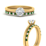 Load image into Gallery viewer, round-solitaire-engagement-ring-with-emerald-band-in-FD9334ROGEMGRANGLE3-NL-YG-B1
