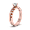 Load image into Gallery viewer, round-solitaire-engagement-ring-with-orange-sapphire-band-in-FD9334ROGSAORANGLE3-NL-RG-B1
