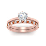 Load image into Gallery viewer, round-solitaire-engagement-ring-with-orange-sapphire-band-in-FD9334ROGSAORANGLE3-NL-RG-B1
