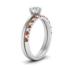 Load image into Gallery viewer, round-solitaire-engagement-ring-with-orange-sapphire-band-in-FD9334ROGSAORANGLE3-NL-WG-B1