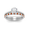 Load image into Gallery viewer, round-solitaire-engagement-ring-with-orange-sapphire-band-in-FD9334ROGSAORANGLE3-NL-WG-B1