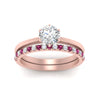 Load image into Gallery viewer, round-solitaire-engagement-ring-with-pink-sapphire-band-in-FD9334ROGSADRPIANGLE3-NL-RG-B1