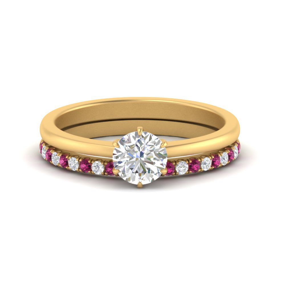 round-solitaire-engagement-ring-with-pink-sapphire-band-in-FD9334ROGSADRPIANGLE3-NL-YG-B1
