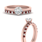 Load image into Gallery viewer, round-solitaire-engagement-ring-with-ruby-band-in-FD9334ROGRUDRANGLE3-NL-RG-B1
