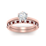 Load image into Gallery viewer, round-solitaire-engagement-ring-with-ruby-band-in-FD9334ROGRUDRANGLE3-NL-RG-B1
