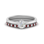 Load image into Gallery viewer, round-solitaire-engagement-ring-with-ruby-band-in-FD9334ROGRUDRANGLE3-NL-WG-B1

