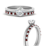 Load image into Gallery viewer, round-solitaire-engagement-ring-with-ruby-band-in-FD9334ROGRUDRANGLE3-NL-WG-B1

