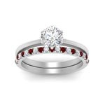 Load image into Gallery viewer, round-solitaire-engagement-ring-with-ruby-band-in-FD9334ROGRUDRANGLE3-NL-WG-B1
