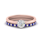 Load image into Gallery viewer, round-solitaire-engagement-ring-with-sapphire-band-in-FD9334ROGSABLANGLE3-NL-RG-B1
