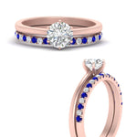 Load image into Gallery viewer, round-solitaire-engagement-ring-with-sapphire-band-in-FD9334ROGSABLANGLE3-NL-RG-B1
