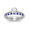 Load image into Gallery viewer, round-solitaire-engagement-ring-with-sapphire-band-in-FD9334ROGSABLANGLE3-NL-WG-B1