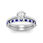 Load image into Gallery viewer, round-solitaire-engagement-ring-with-sapphire-band-in-FD9334ROGSABLANGLE3-NL-WG-B1
