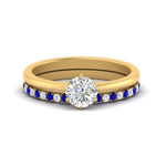 Load image into Gallery viewer, round-solitaire-engagement-ring-with-sapphire-band-in-FD9334ROGSABLANGLE3-NL-YG-B1
