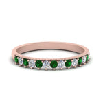 Load image into Gallery viewer, round-stacking-diamond-ring-with-emerald-in-rose-gold-FD123864BGEMGRANGLE3-NL-RG.jpg
