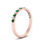 Load image into Gallery viewer, round-stacking-diamond-ring-with-emerald-in-rose-gold-FD123864BGEMGRANGLE3-NL-RG.jpg
