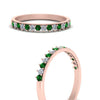 Load image into Gallery viewer, round-stacking-diamond-ring-with-emerald-in-rose-gold-FD123864BGEMGRANGLE3-NL-RG.jpg