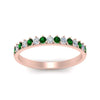 Load image into Gallery viewer, round-stacking-diamond-ring-with-emerald-in-rose-gold-FD123864BGEMGRANGLE3-NL-RG.jpg