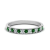 Load image into Gallery viewer, round-stacking-diamond-ring-with-emerald-in-white-gold-FD123864BGEMGRANGLE3-NL-WG.jpg
