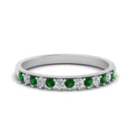 Load image into Gallery viewer, round-stacking-diamond-ring-with-emerald-in-white-gold-FD123864BGEMGRANGLE3-NL-WG.jpg
